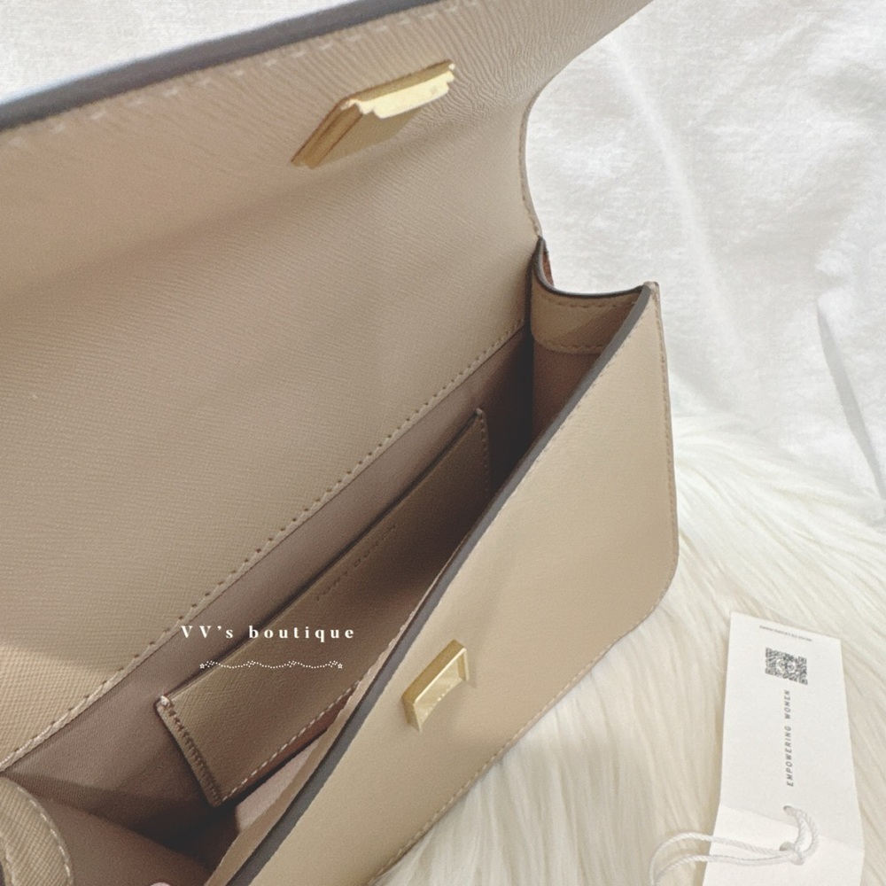 NWT Tory Burch Colorblock Shoulder Bag Crossbody Brie Almond Cold Brew 159976 - Picture 9 of 9